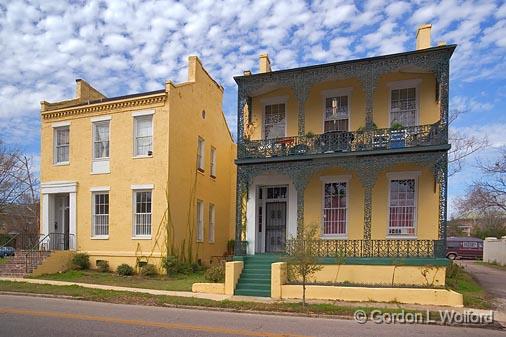Mobile Homes_56114.jpg - Characteristic lacy cast-iron facade & balcony photographed in Mobile, Alabama, USA.